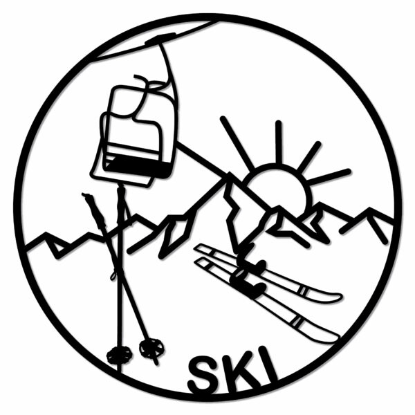 Tableau Ski | décoration murale | Sapin Noir