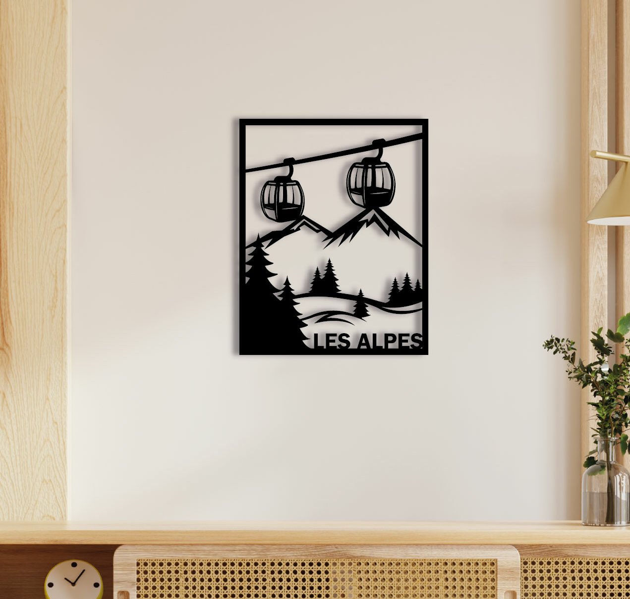 Tableau Backcountry | Tableau en bois | Sapin Noir |décoration murale hiver montagne alpes tableau en bois