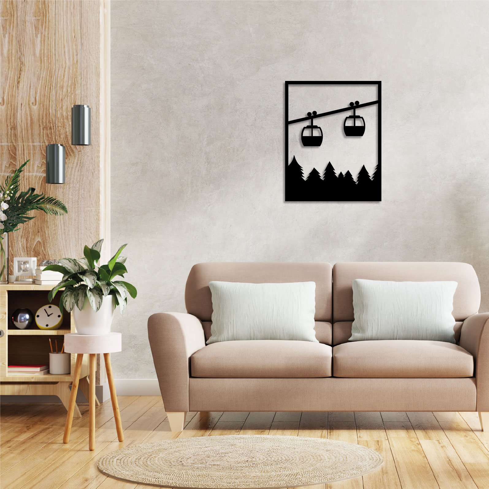 Tableau Cabine 2 | Tableau en bois | Sapin Noir |décoration murale hiver montagne alpes tableau en bois