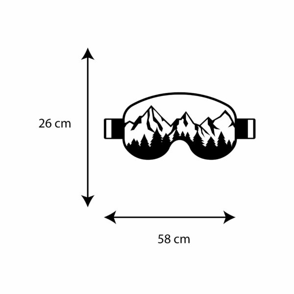 Tableau Masque de Ski | Tableau en bois | sapin noir | Tableau Ski | Montagne | Masque de ski