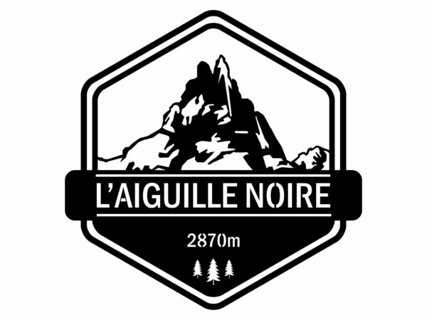 Tableau Aiguille Noire Valloire Galibier Thabor Savoie Tableau noir montagne ski alpes sapin noir deco chalet