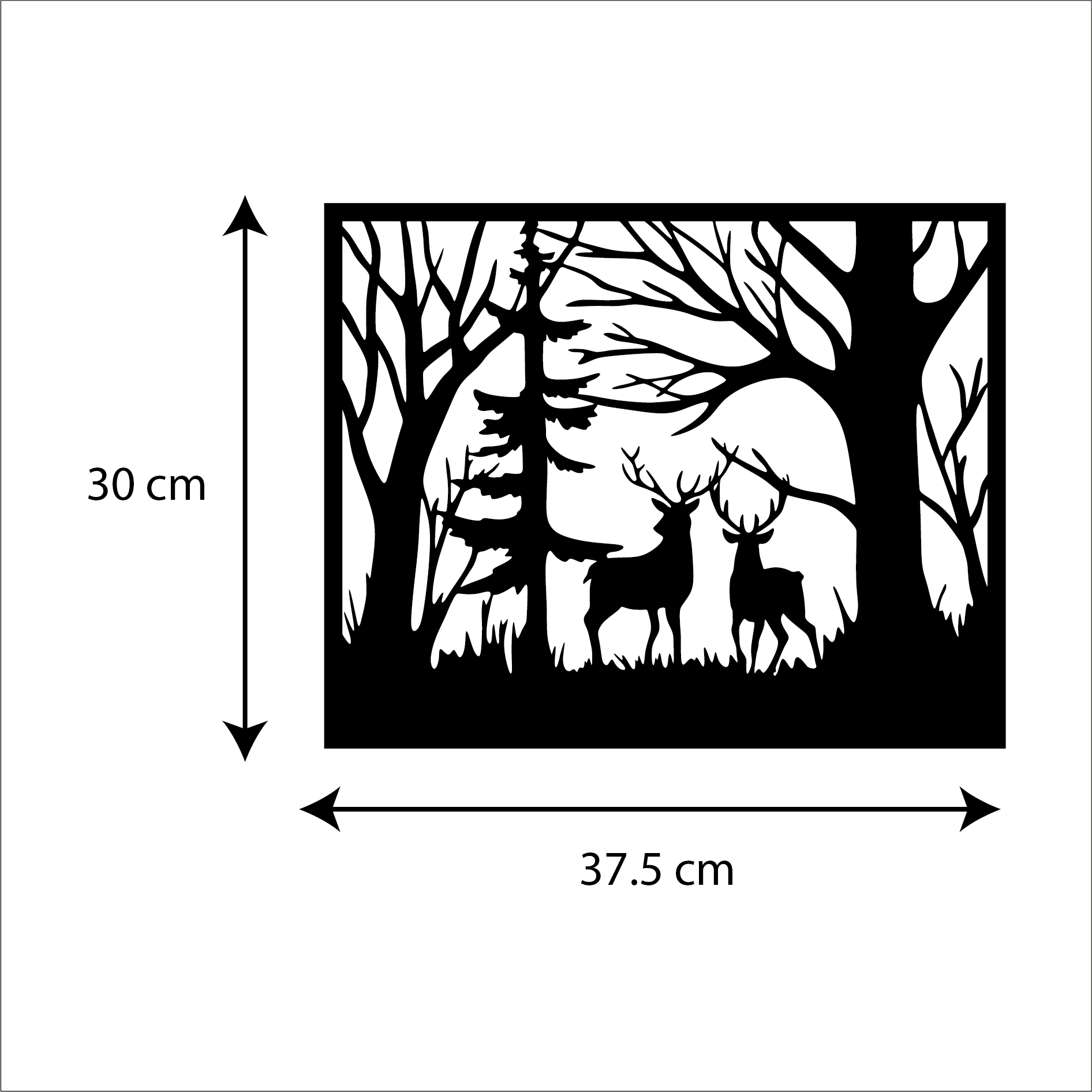 tableau en bois | tableau noir | décoration murale | nature | normal day | tableau ski | sapin noir | famille de cerf |montagne