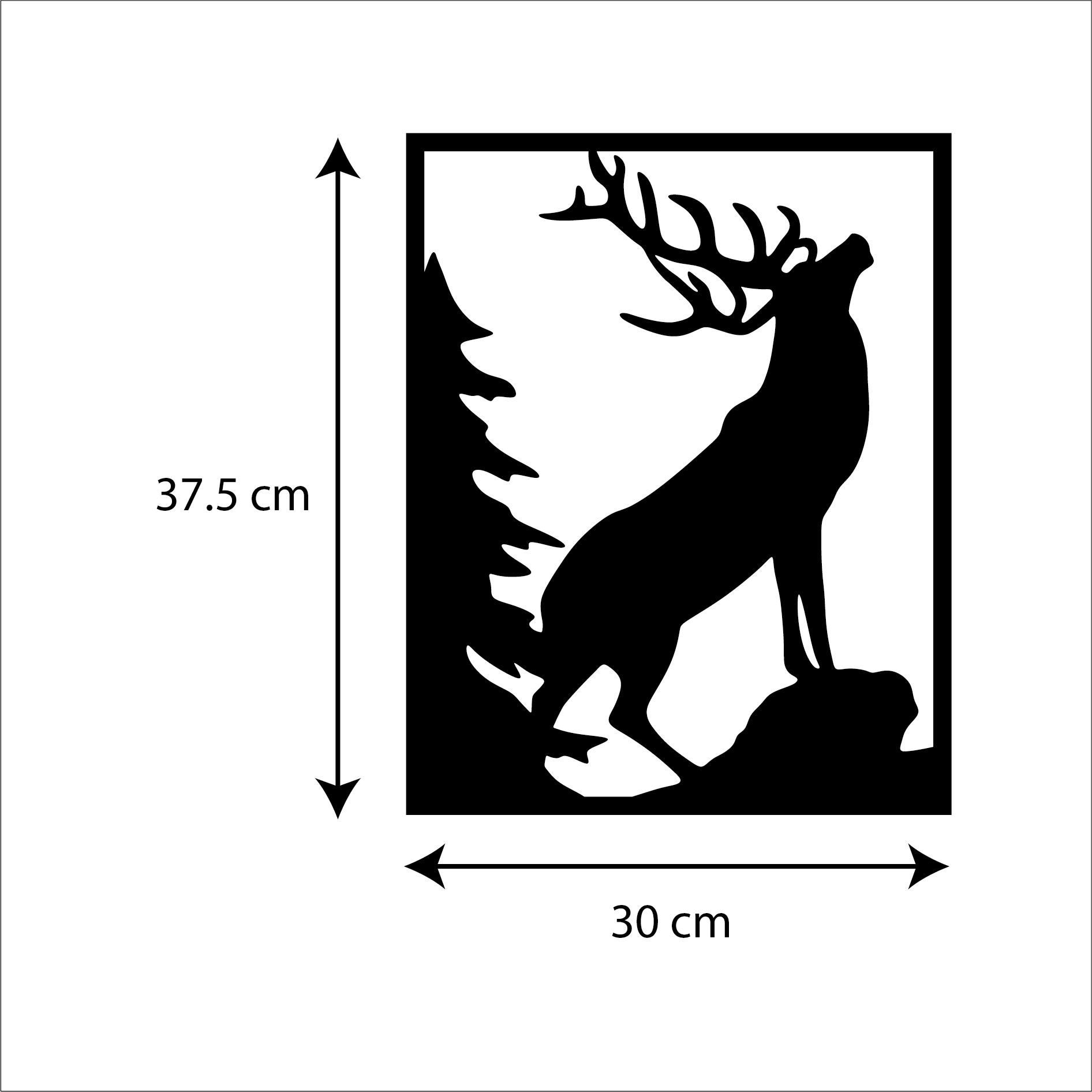 tableau en bois | tableau noir | décoration murale | nature | normal day | tableau ski | sapin noir | le brame ||montagne | cerf