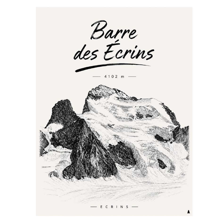 affiche la barre des ecrins glacier alpes montagne