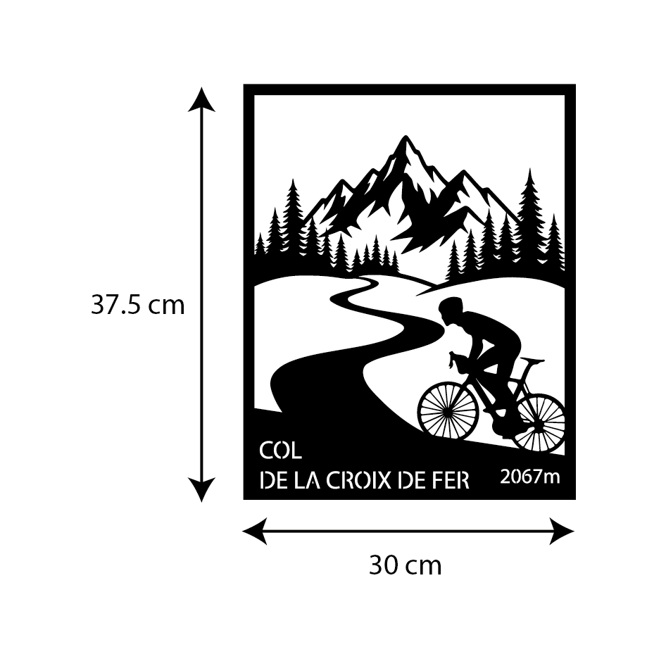 Col de la Croix de Fer | sapin noir | décoration murale en bois | tableau | montagne