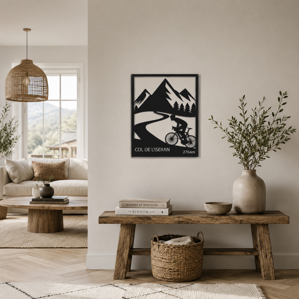 Col de l'Iseran | sapin noir | décoration murale en bois | tableau | montagne