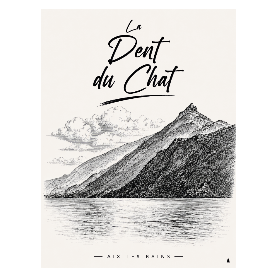 la dent du chat savoie aix les bains lac du bourget affiche montagne