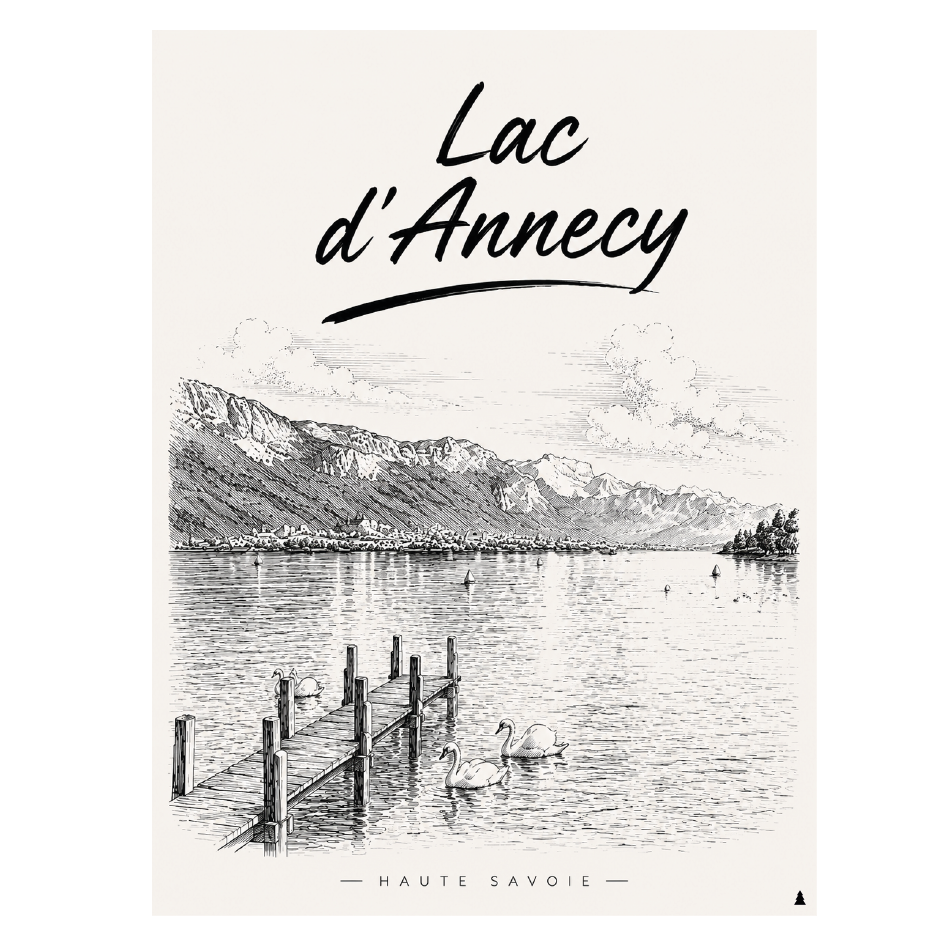 Lac d'Annecy haute savoie montagne affiche decoration murale