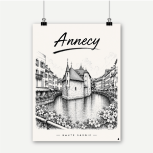 Affiche Annecy | Sapin Noir | déco montagne | savoie | alpes | décoration murale ski