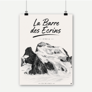 affiche la barre des ecrins glacier alpes montagne
