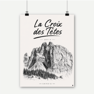 Affiche La Croix des têtes | Sapin Noir | déco montagne | savoie | alpes | décoration murale ski
