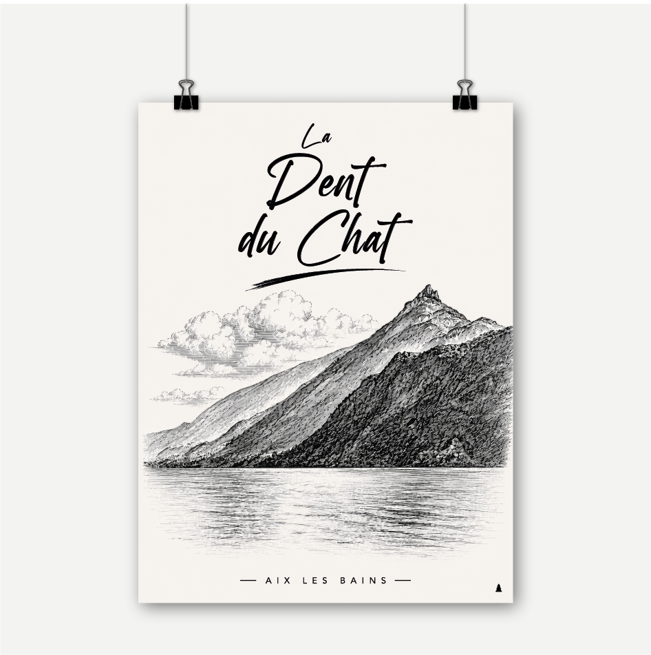 la dent du chat savoie aix les bains lac du bourget affiche montagne
