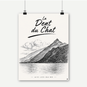 la dent du chat savoie aix les bains lac du bourget affiche montagne