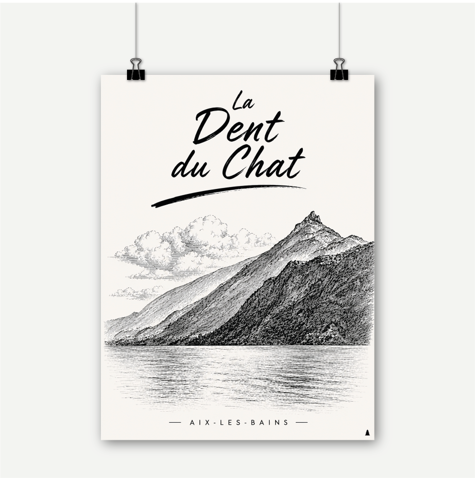 la dent du chat savoie aix les bains lac du bourget affiche montagne
