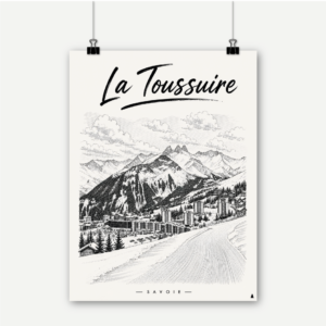 affiche montagne alpes savoie ski la toussuire les sybelles