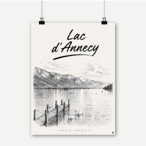 Lac d'Annecy haute savoie montagne affiche decoration murale