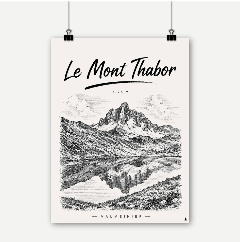 affiche montagne alpes savoie ski le mont thabor valmeinier