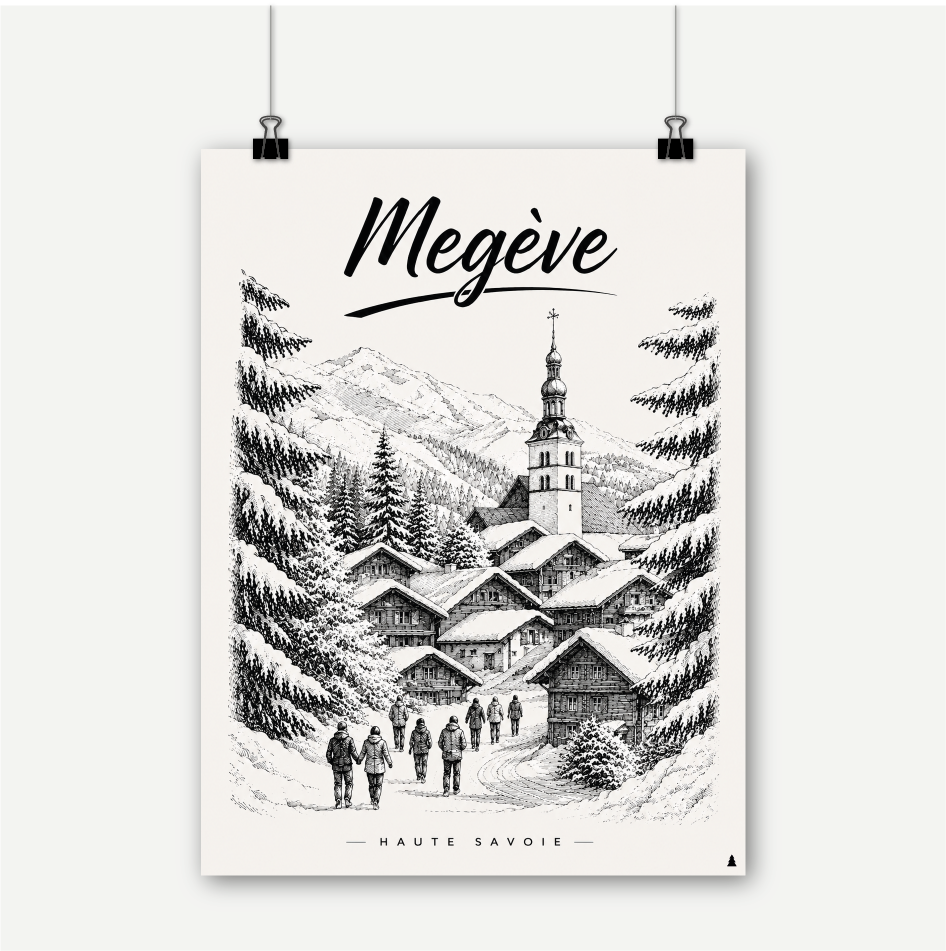 Affiche Megève | Sapin Noir