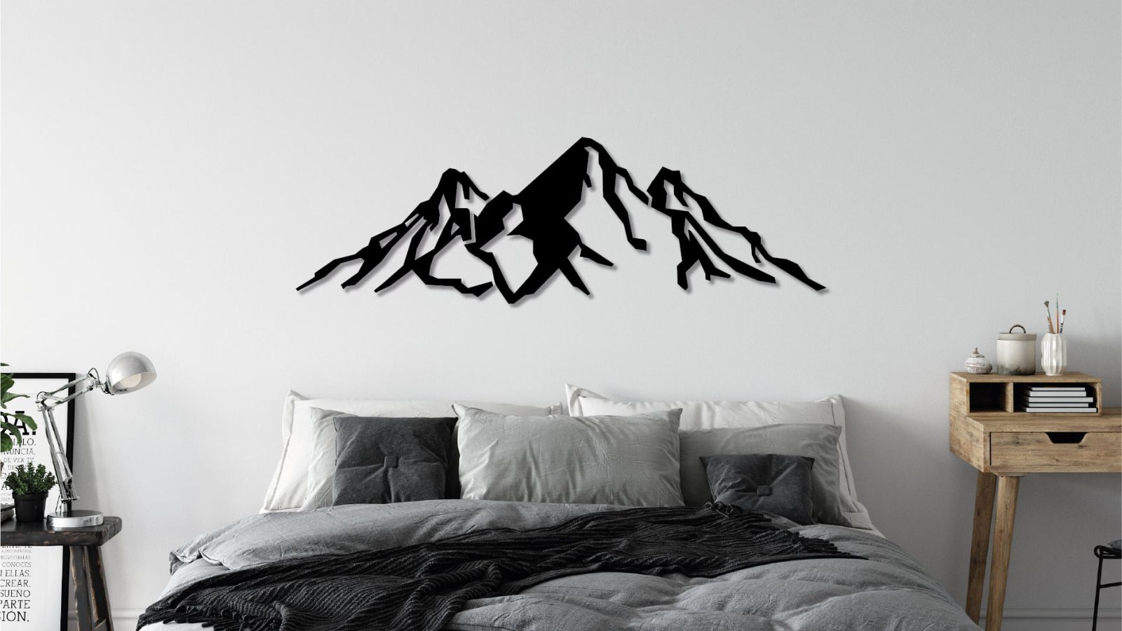 Tableau Massif Alpin | décoration murale en bois | déco montagne | Tableau montagne | Sapin Noir